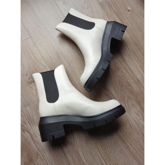 Stuart Weitzman Norah Leather Platform Chelsea Boots Womens 8 C Wide - Picture 14 of 16